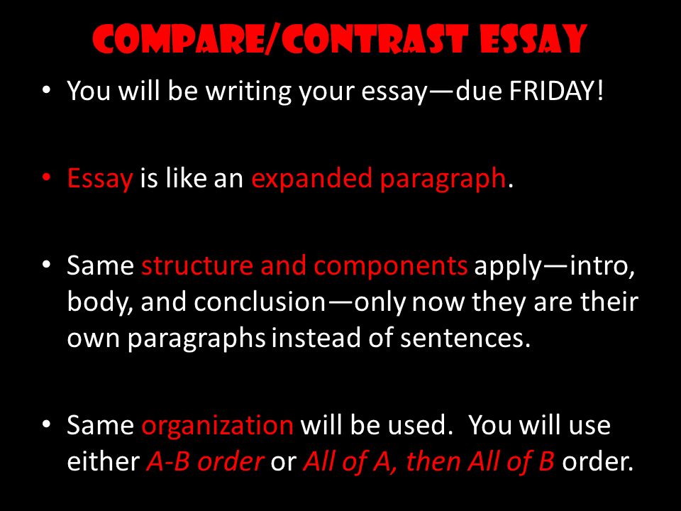 Comparison only essays